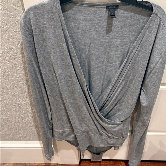 J. Crew Tops - J. Crew Heather Gray Wrap Blouse